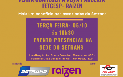 Convite: Conheça a nova parceria do SETRANS e FETCESP com a Raízen