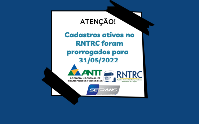 RNTRC é prorrogado para maio de 2022